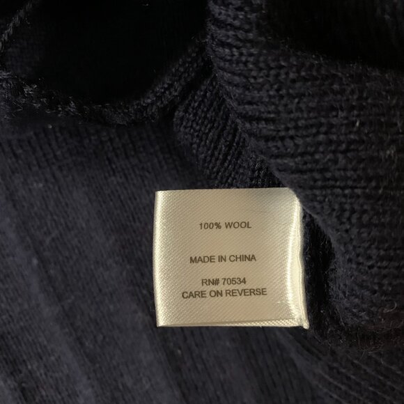 Orvis XX-Large Blue Men's Heavy Knit Wool Pull Over Full Zip Elbow Patch Sweater - Picture 4 of 14